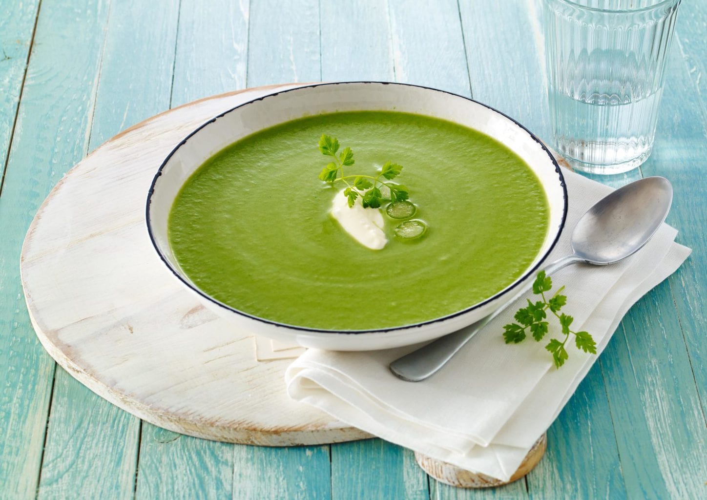 Groene asperge-spinazie-soep/Dr. Oetker