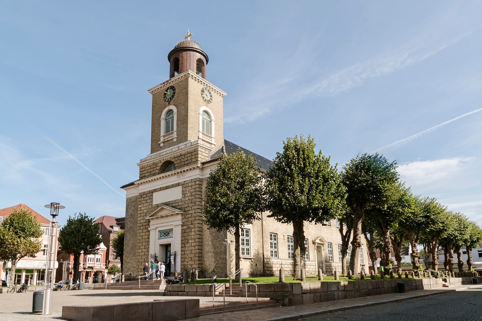De kerk van het Duitse Nordzeestadje Husum