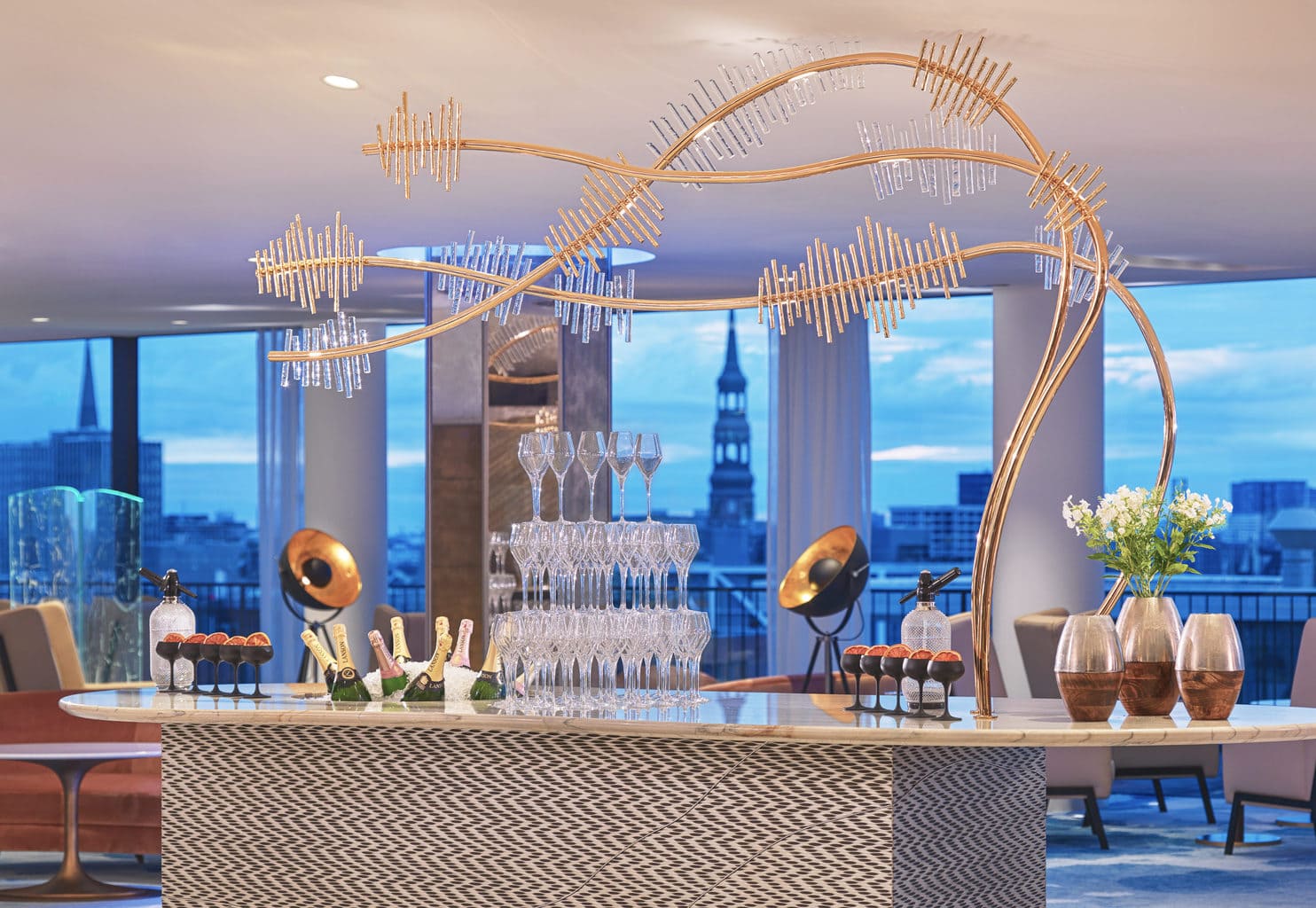 Blick Bar in het Hotel Westin behoort tot de hippe nieuwe restaurants in Hamburg