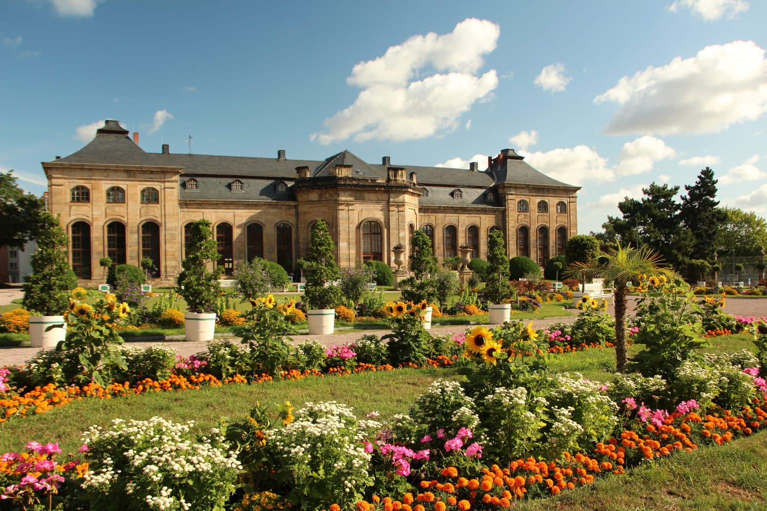 Oranjerie van Gotha in Thueringen maakt deel uit van de Bundesgartenschau 2021