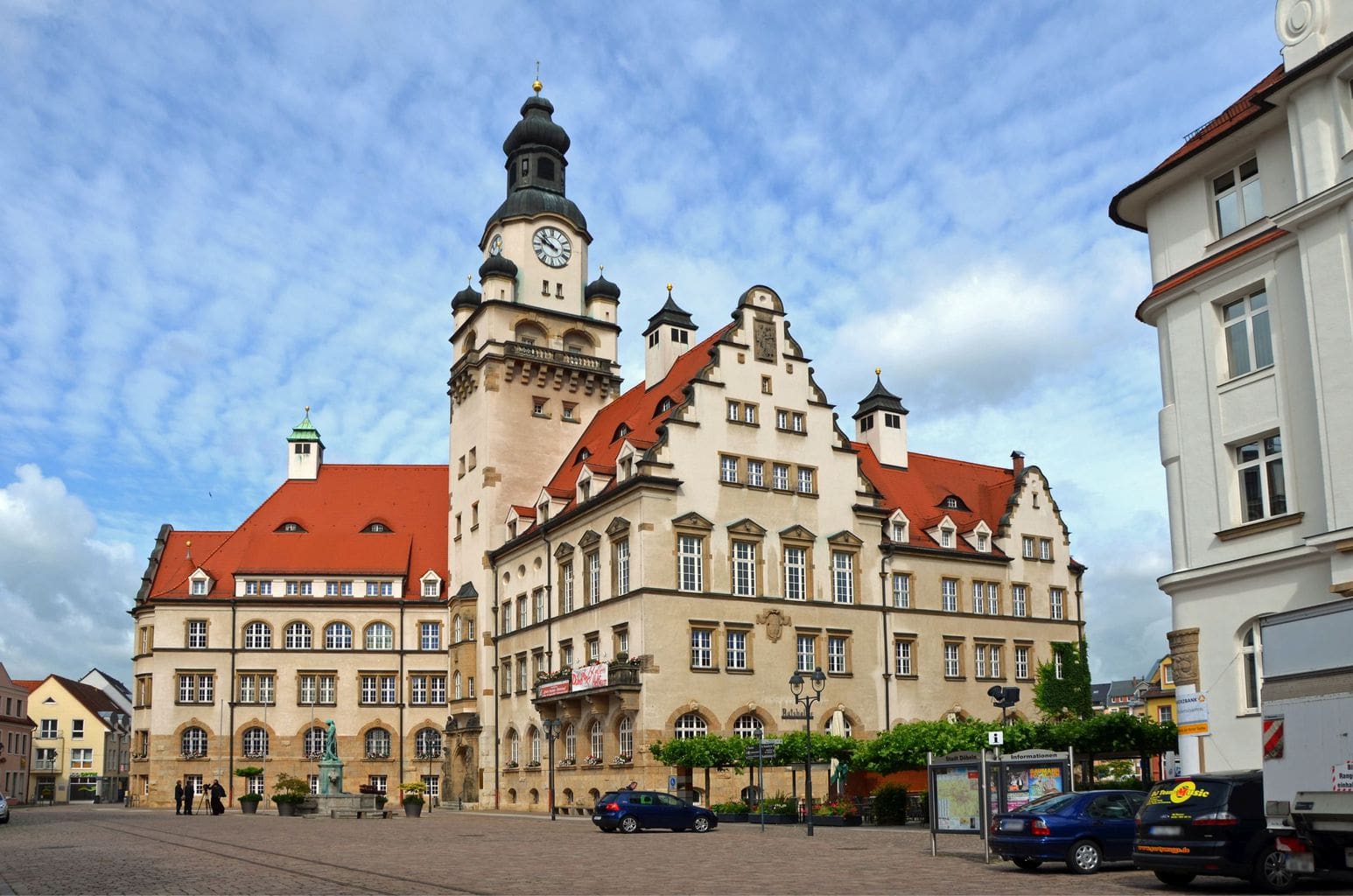 Het stadhuis van Döbeln bij Leipzig in Saksen