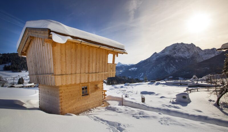 Winter chalet Etterlehen met uitzicht op de bergen