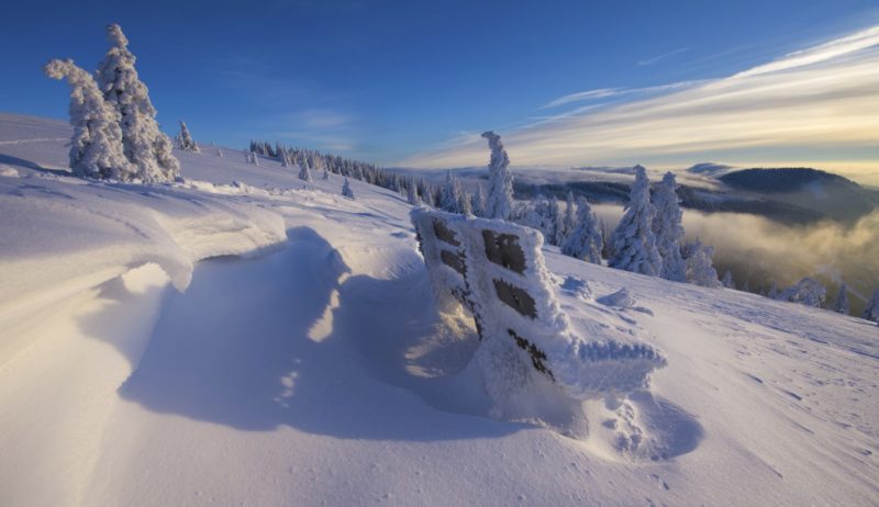 De Feldberg in het Zwarte Woud onder een dik pak sneeuw