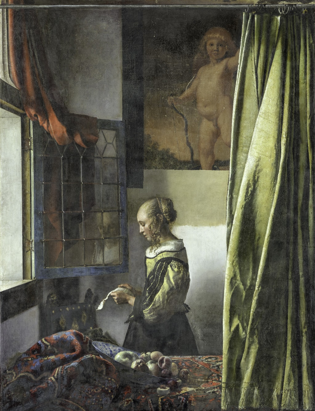Jan Vermeer, meisje met brief bij open venster in Dresden