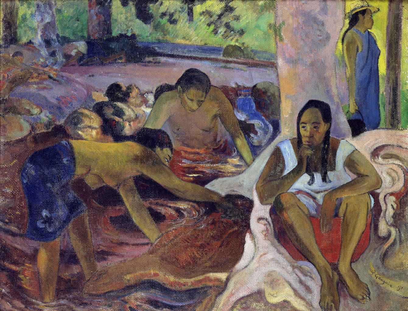 Schilderij van Paul Gauguin Tahitianische Fischerinnen van 1891