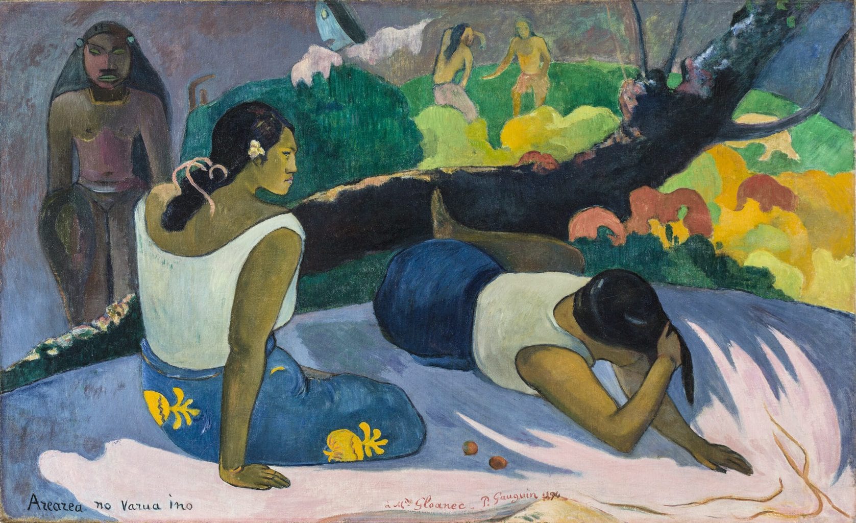 Schilderij van Paul Gauguin "The Amusement of the Evil Spirit"
