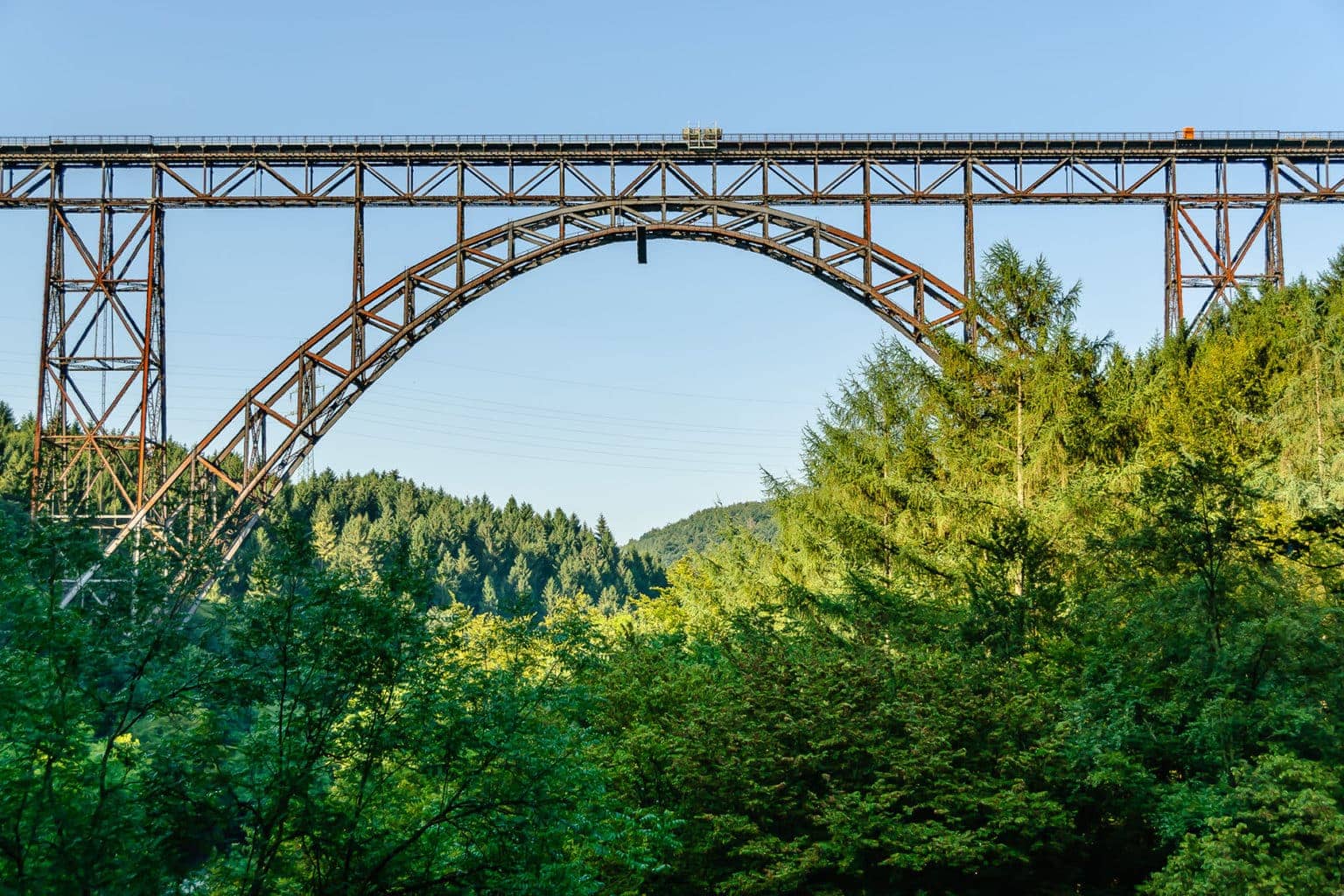 De Müngstener Brücke in het Bergische Land in Duitsland