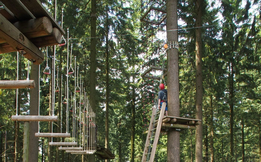 Een klimparcours in het Duitse Hunsrück