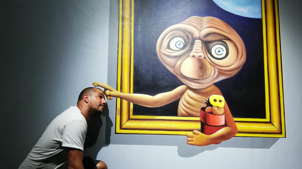 E.T. als schilderij in de street art gallery van Odysseum in Keulen