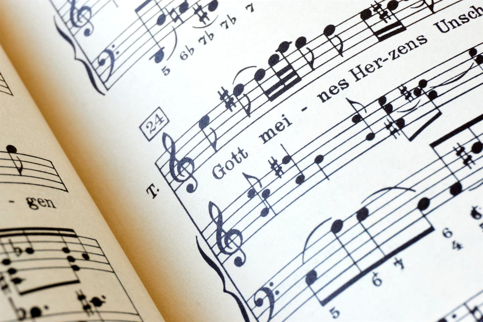 Muzieknoten van de Matthäuspassion can Johann Sebastian Bach