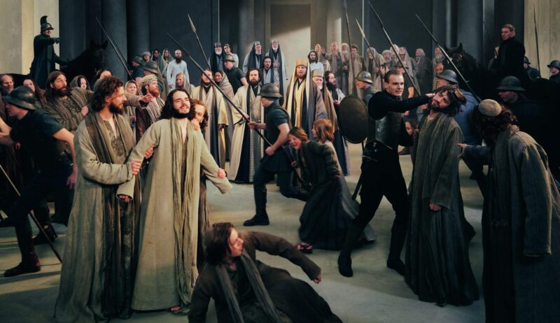 Verdrijving van de handelaars tijdens de passiespelen in Oberammergau
