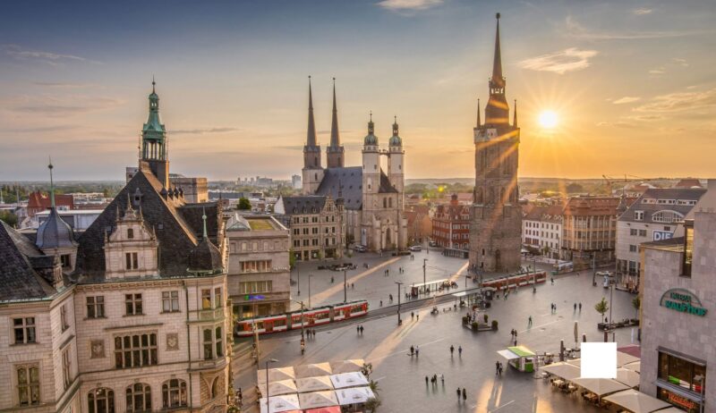 Marktplaats van de stad Halle an der Saale