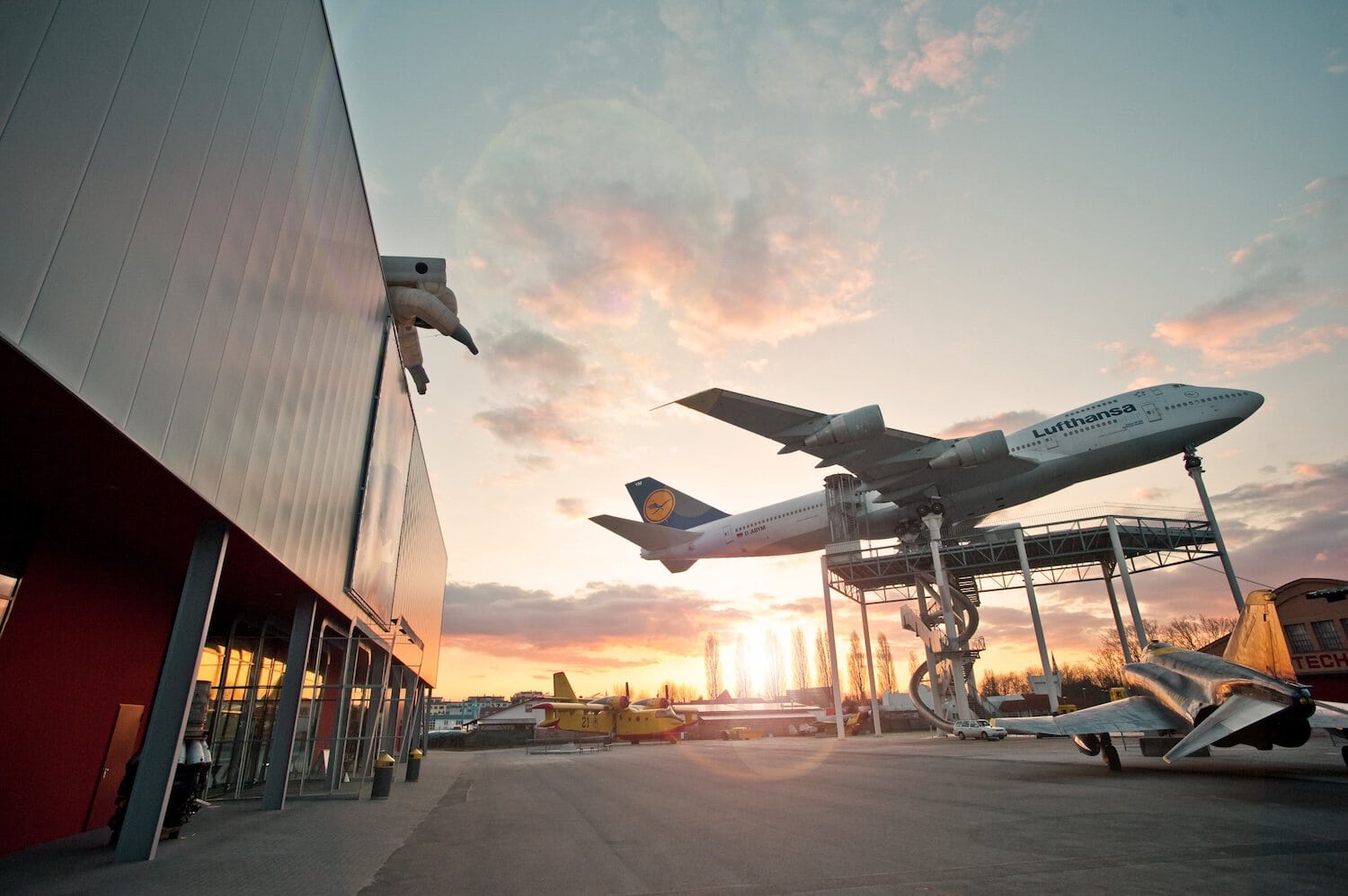 Techniekmuseum Speyer Boeing 747 in de ondergaande zon