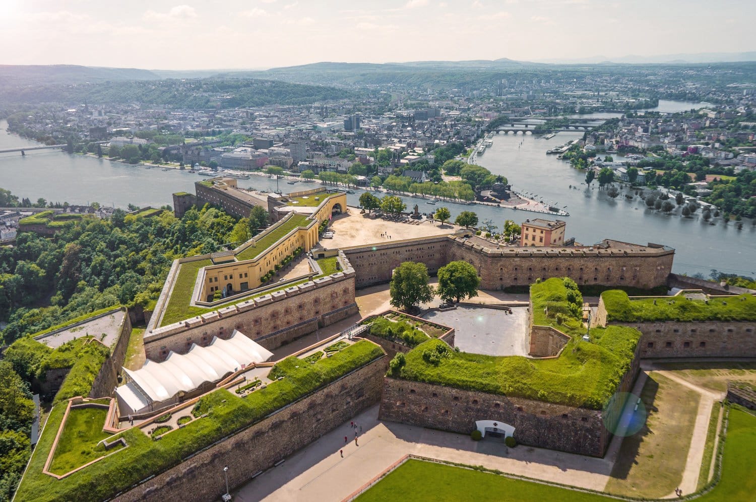 Vesting Ehrenbreitstein Hoofdgracht Ravelijn Stad Koblenz