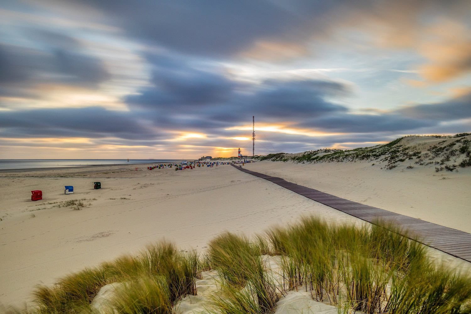 Loopdeelenweg bij het Südbad in Borkum, Oost-Friesland, Duitsland