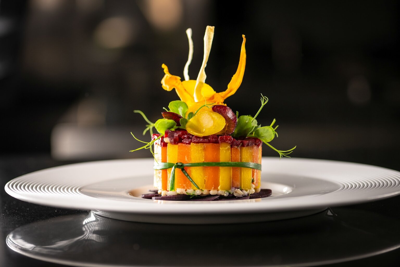 Gerecht in de restaurant van het Moselschlösschen Spa & Resort in Traben-Trarbach aan de Moezel in Rijnland-Palts, Duitsland