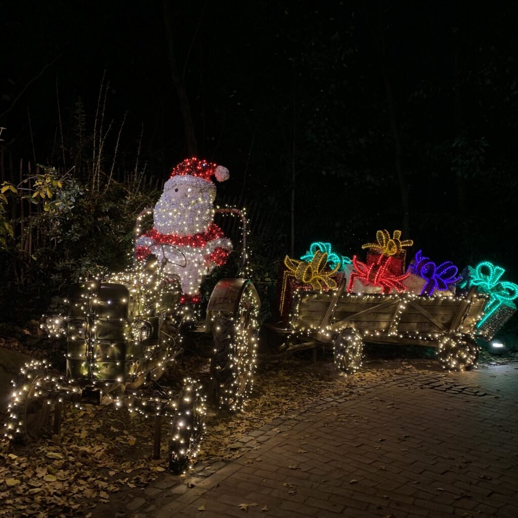 Christmas Garden in het avontuur dierentuin bij de kerstmarkt in hannover, nedersaksen, duitsland