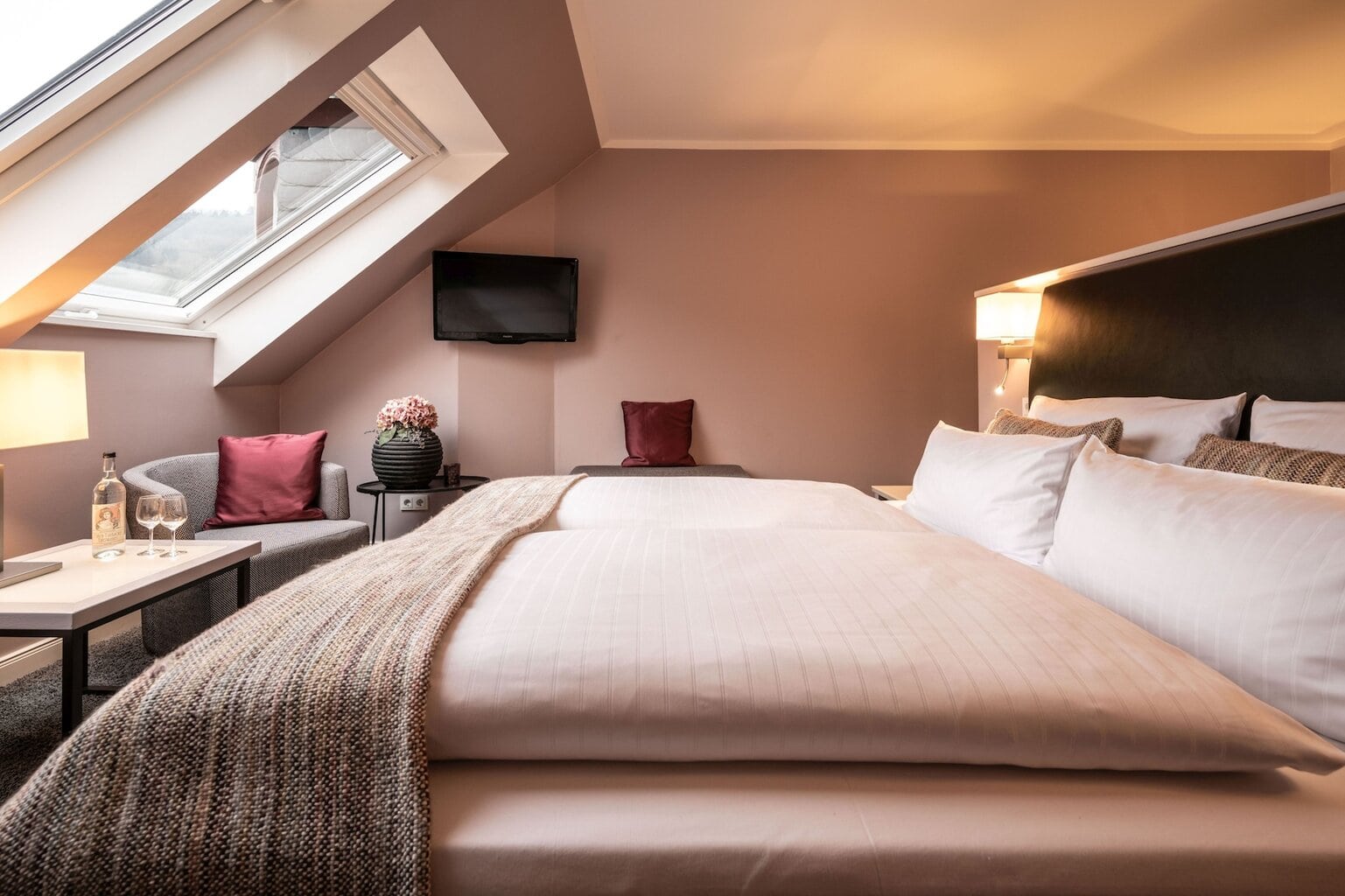 kamer van het Moselschlösschen Spa & Resort in Traben-Trarbach aan de Moezel, Rijnland-Palts, Duitsland