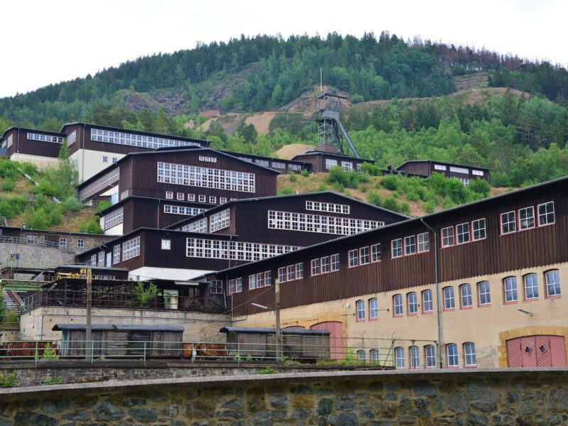 Rammelsbergmijn Bezoeker mijn bij het Rammelsberg, Goslar, Harz, Nedersaksen, Duitsland