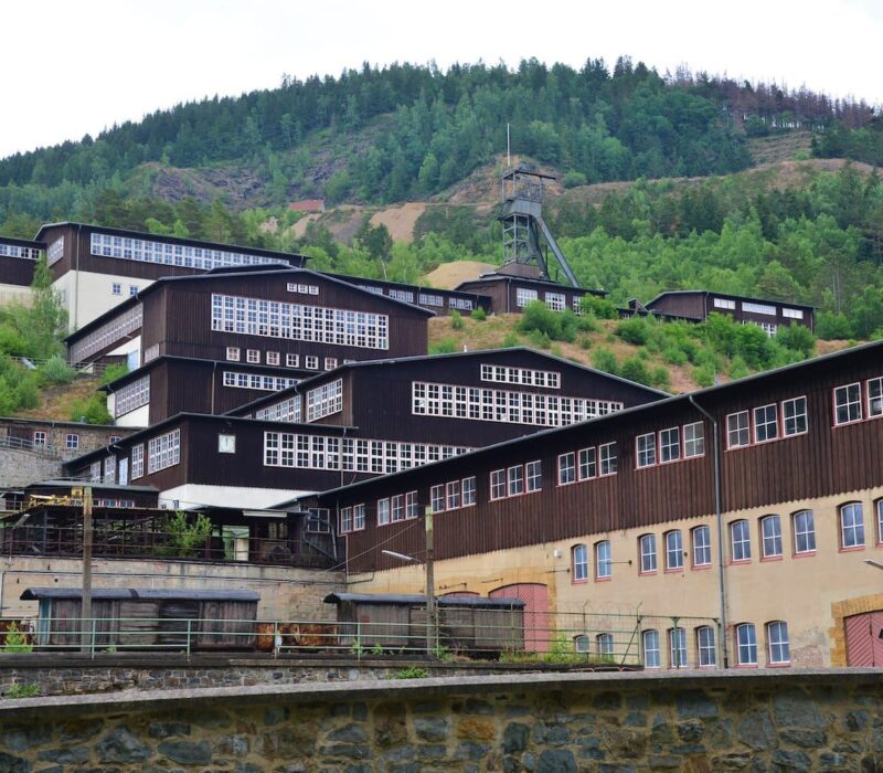 Rammelsbergmijn Bezoeker mijn bij het Rammelsberg, Goslar, Harz, Nedersaksen, Duitsland