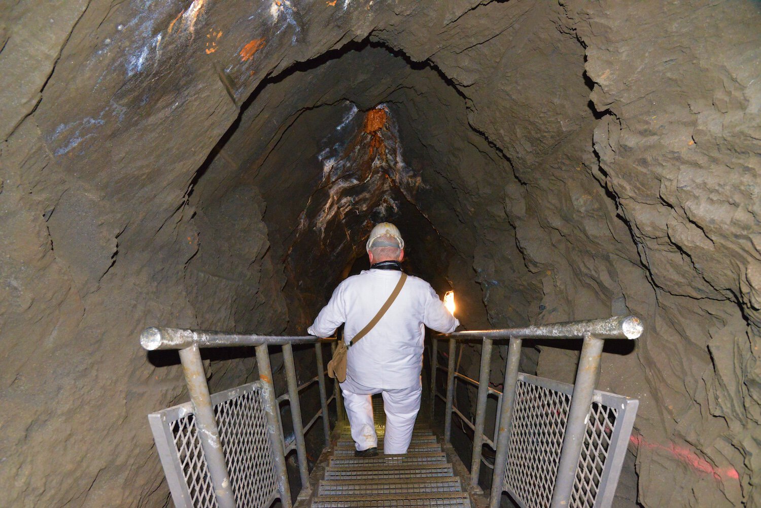 Het mondopening van het Röderstollen in het rammelsbergmijn in Goslar, Harz, Nedersaksen, Duitsland