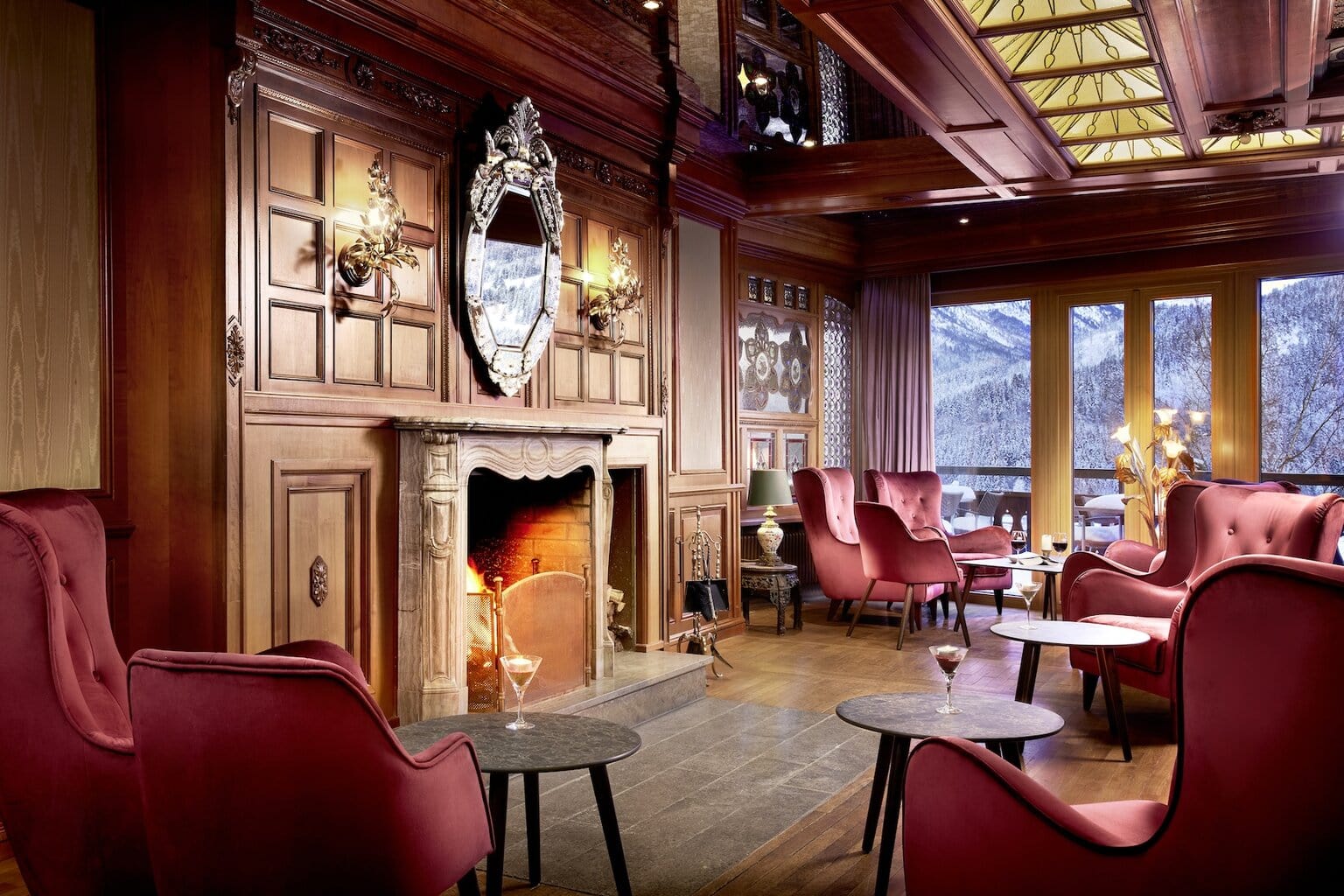 Salon van het Hotel Prinz-Luitpold-Bad in Bad Hindelang, Beieren, Duitsland