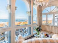 Uitzicht vanuit het raam van de kamer in Hotel Ahlbecker Hof op de zee