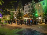 kraampjes in de winterbos op de kerstmarkt in Fulda