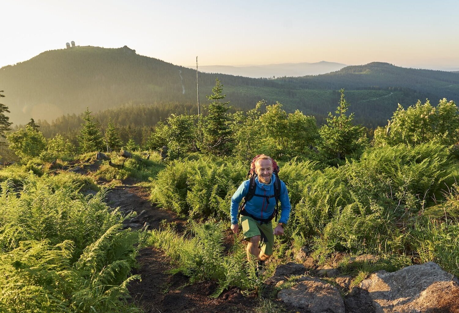 bergwandeling op de top van de Kleine Arber in het Arberland, Beierse Woud