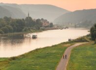 'Avonds op de Elberadweg in Bad Schandau
