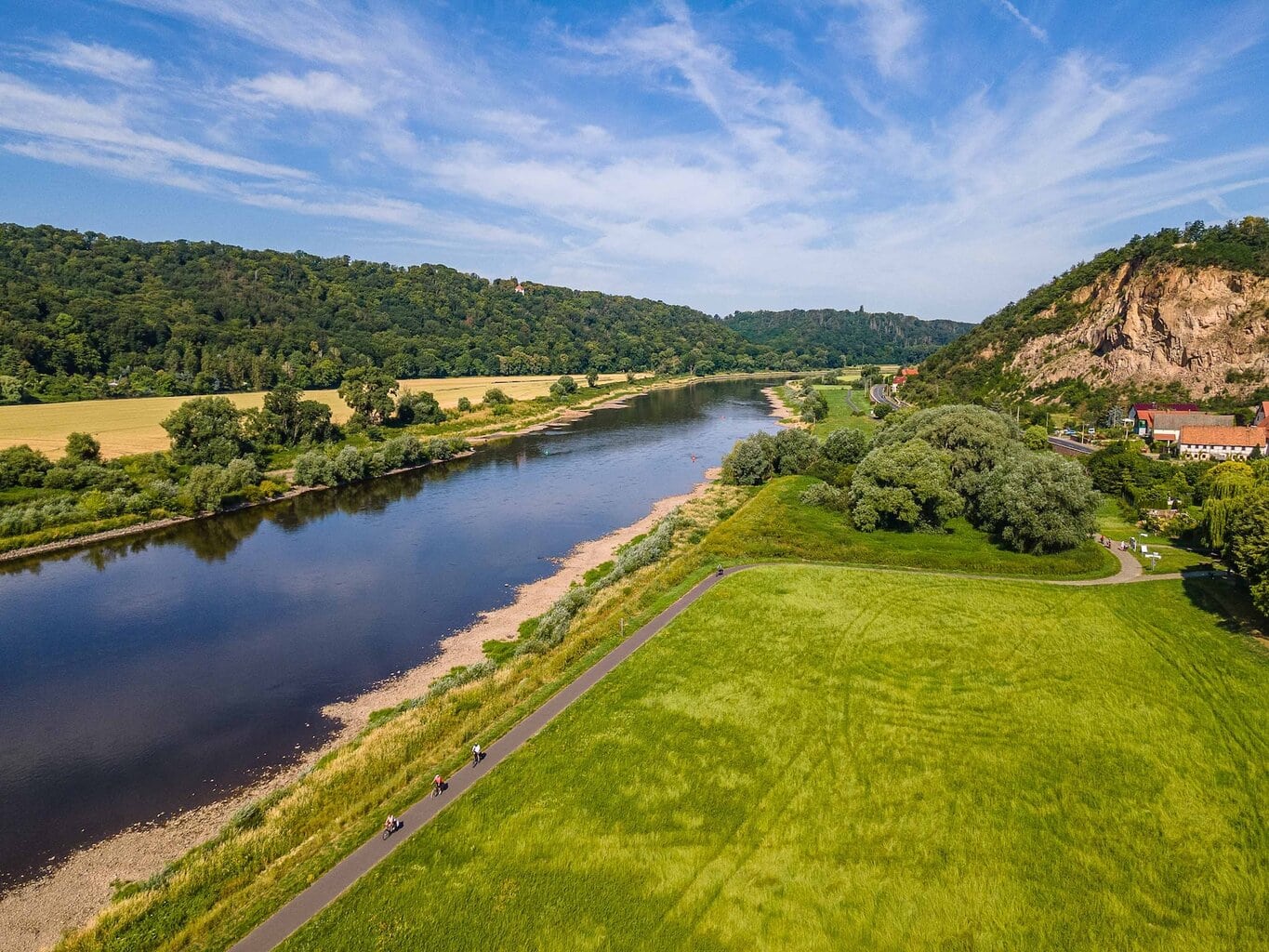 Op de Elberadweg in Coswig Soernewitz Bosel