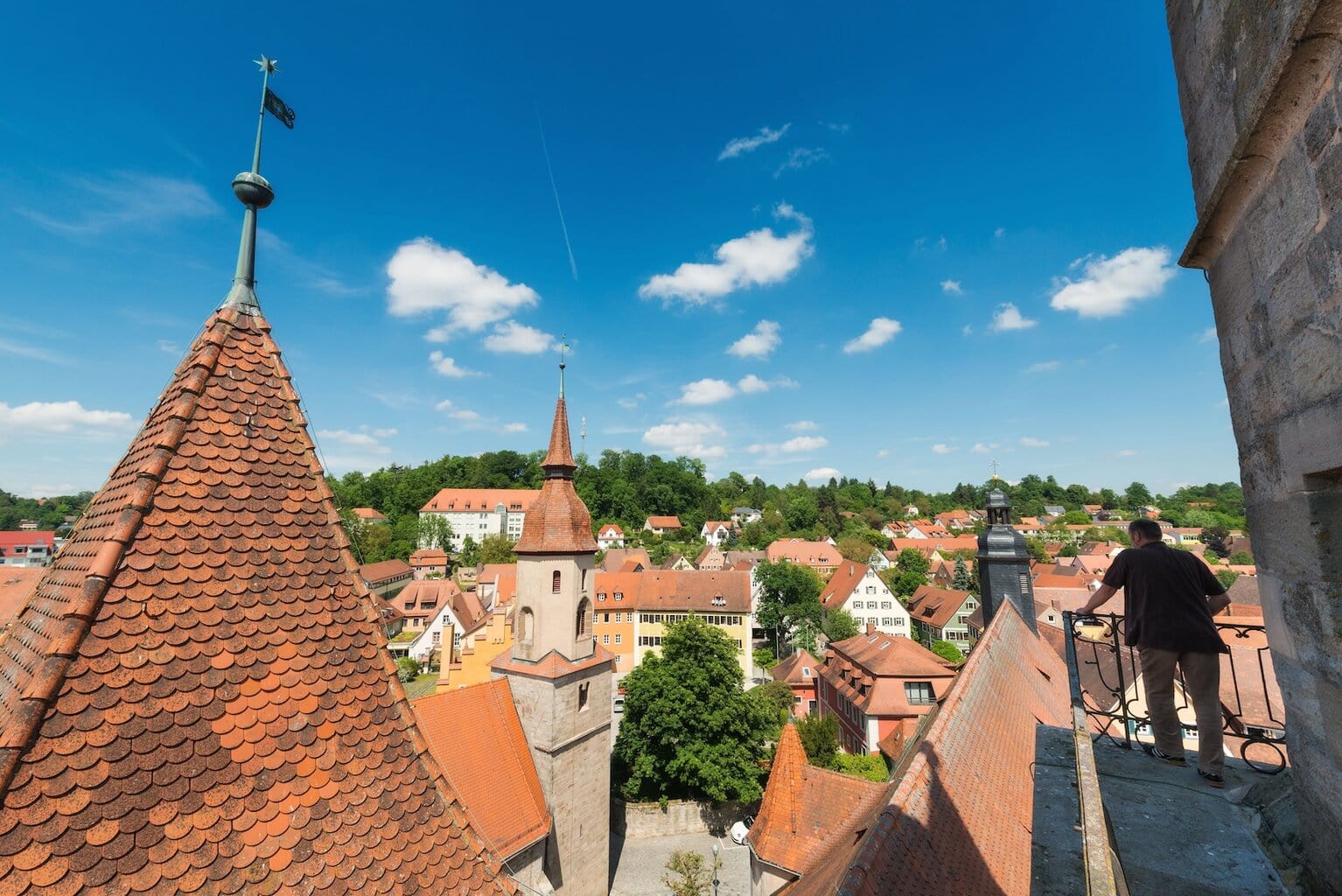 uitzicht van de Kranzturm in Feuchtwangen