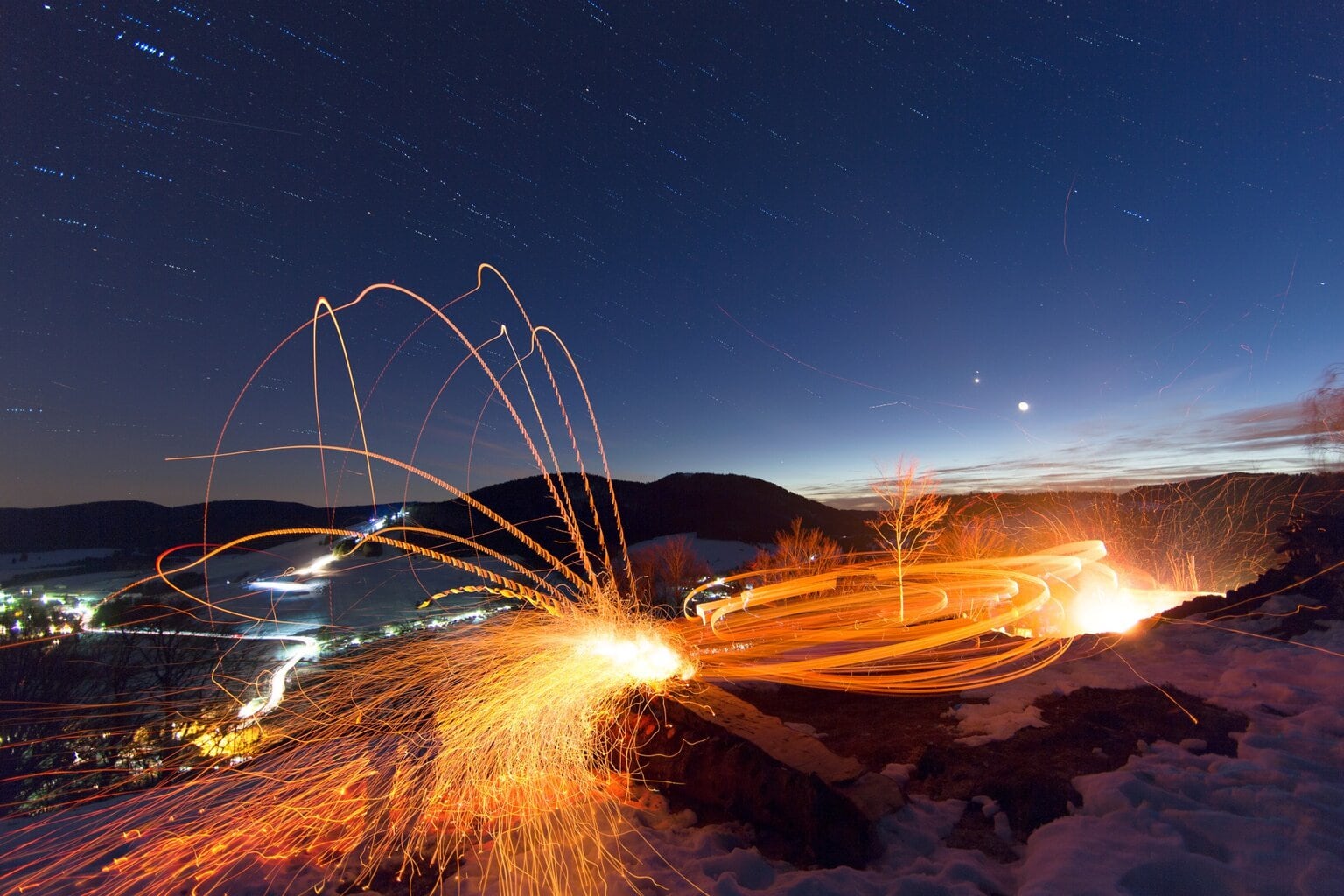 Scheibenschlagen, een traditie uit Bernau, Baden-Württemberg, Duitsland