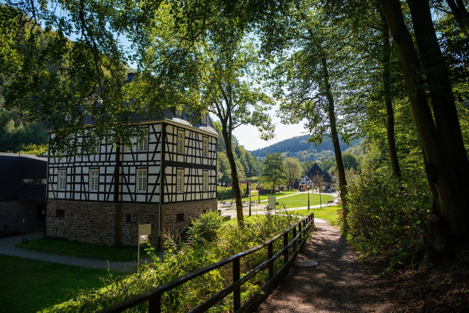 LWL Freilichtmuseum (openluchtmuseum) van buiten in Hagen, Sauerland