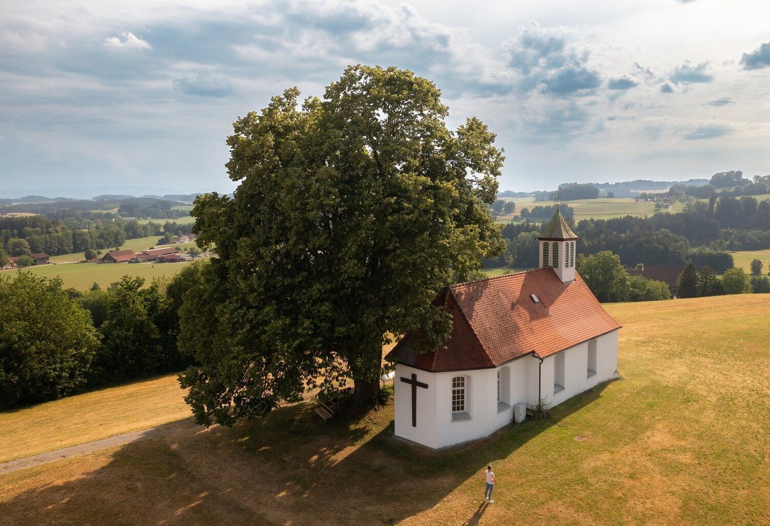 Luchtfoto van de Helig Kreuz Kapelle in het Allgäu