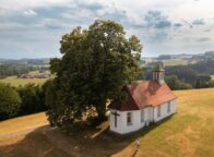Luchtfoto van de Helig Kreuz Kapelle in het Allgäu