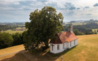 Luchtfoto van de Helig Kreuz Kapelle in het Allgäu