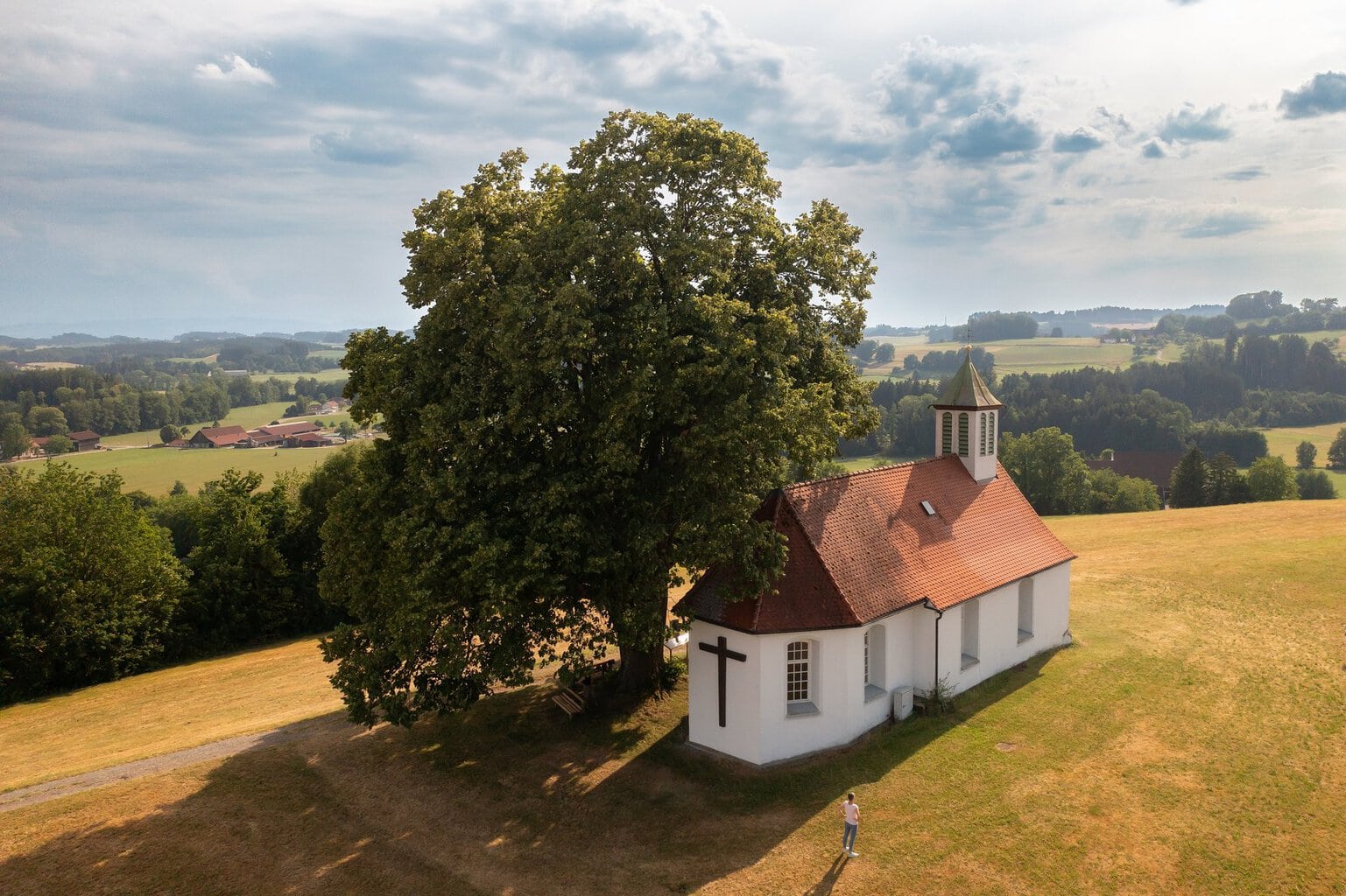 Luchtfoto van de Helig Kreuz Kapelle in het Allgäu